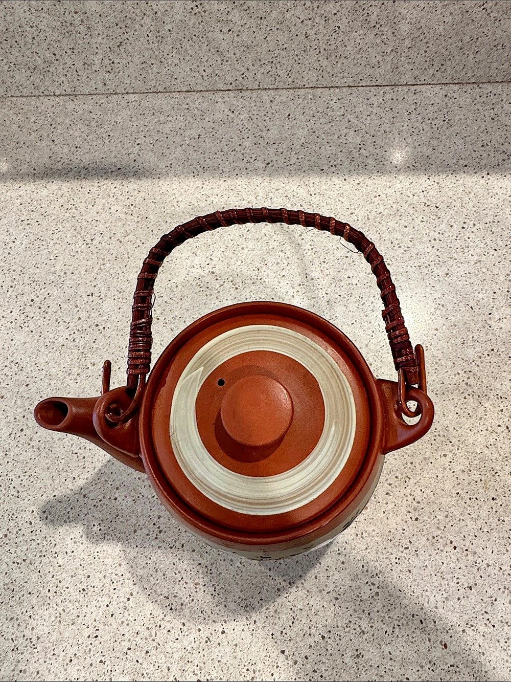 Burnt Orange and Cream Japanese Cherry Blossom Teapot with Strainer - Picture 6 of 9